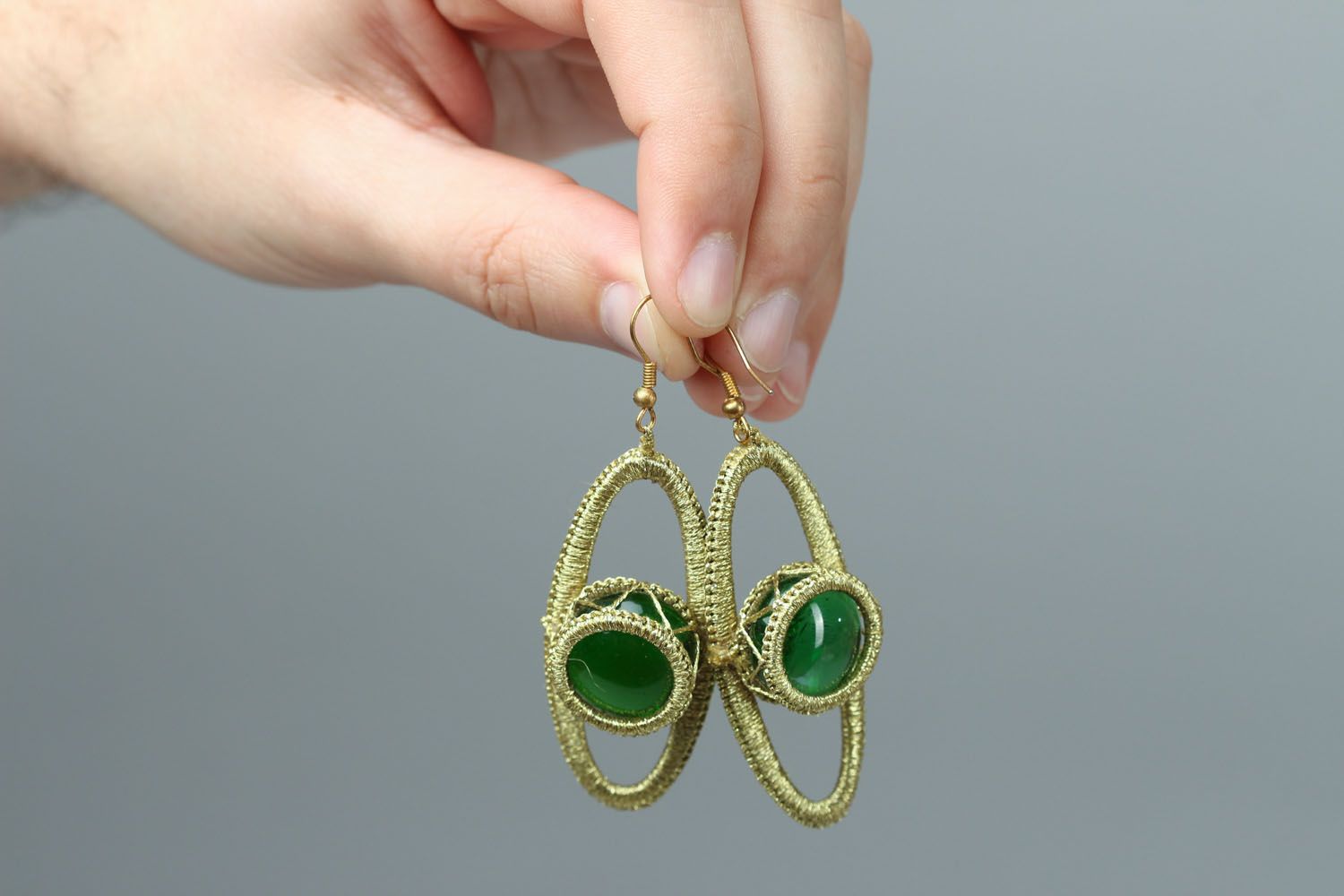 Unusual glass earrings photo 3