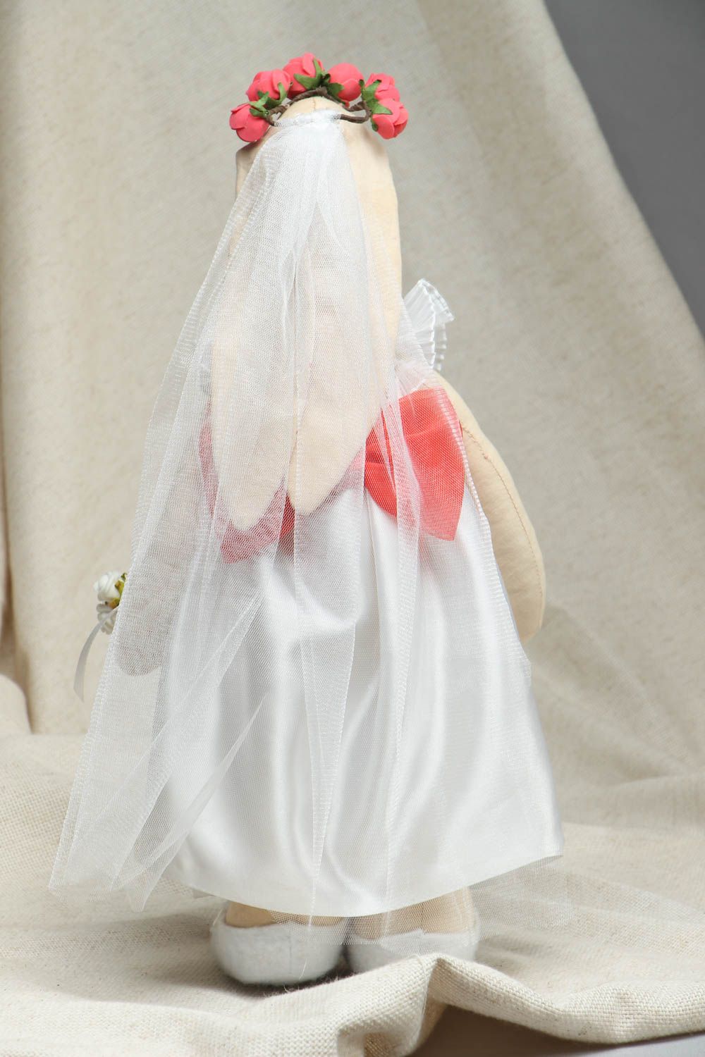 Мягкая игрушка ручной работы Зайка невеста фото 3