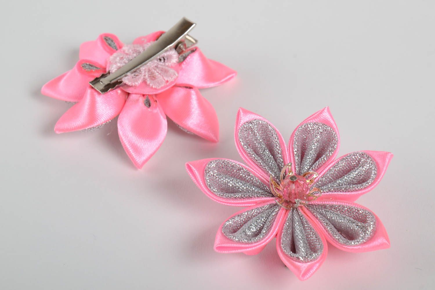 Set of handmade hair clips cute accessory designer beautiful hair clips 2 pieces photo 1