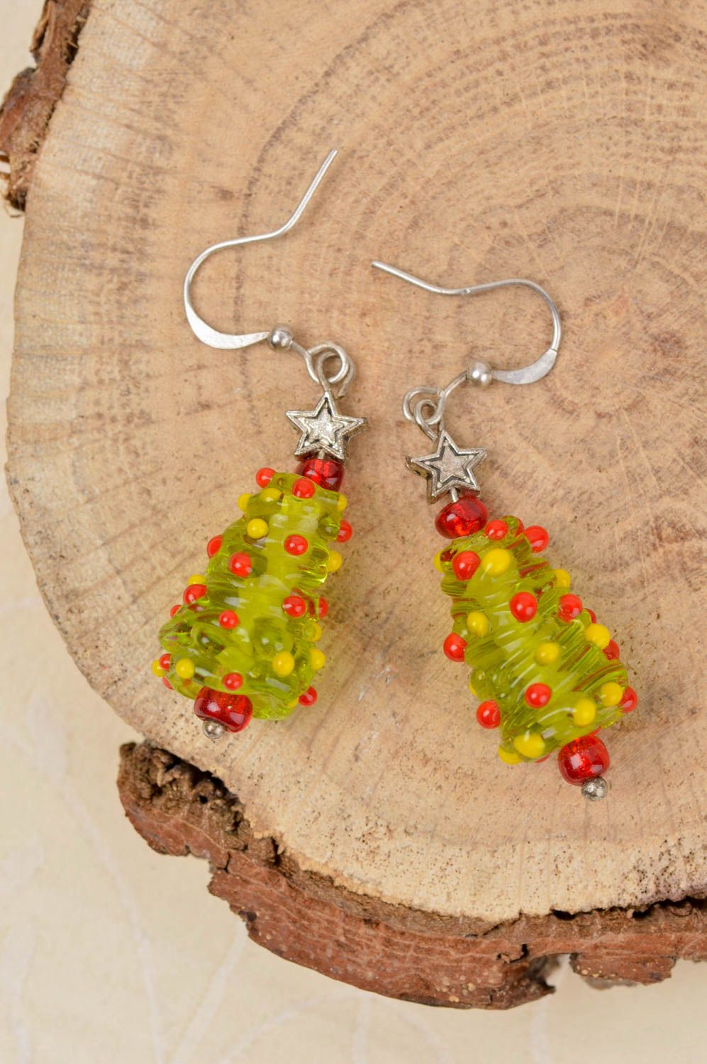 Stylish handmade glass earrings glass art handmade jewellery gifts for her photo 1