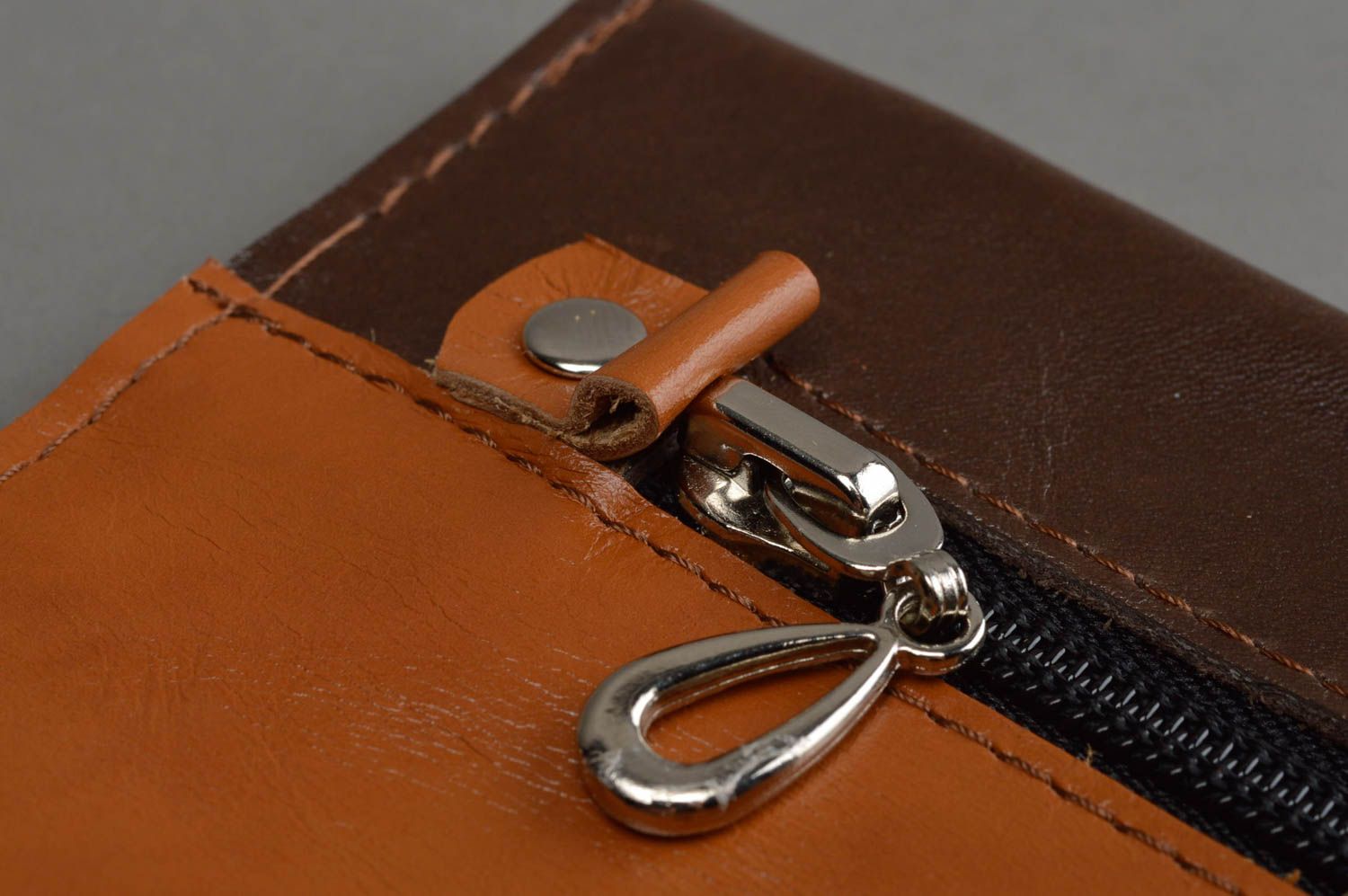 Small handmade genuine leather wallet unusual leather purse gift ideas photo 4