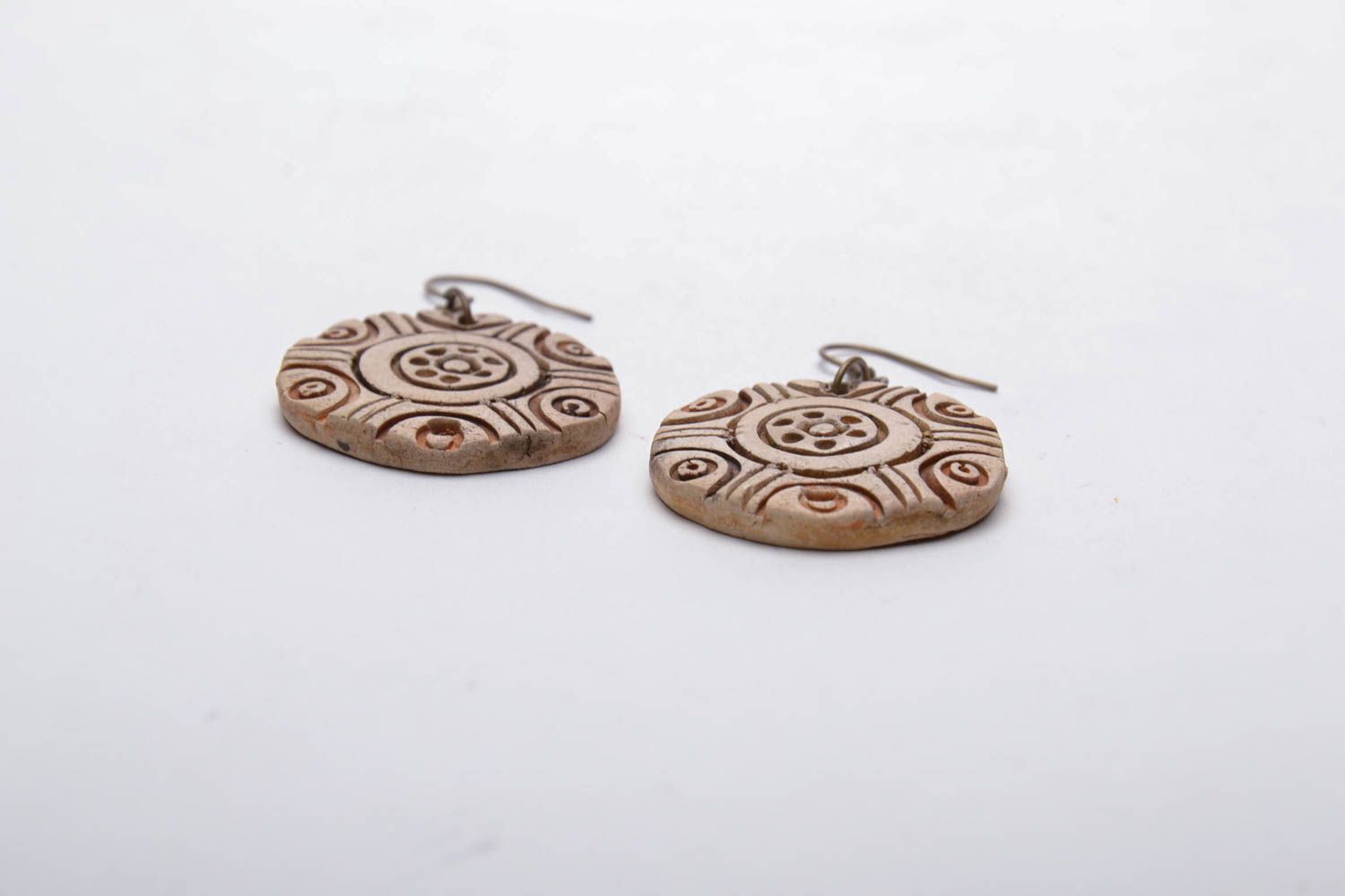 Painted clay earrings photo 4