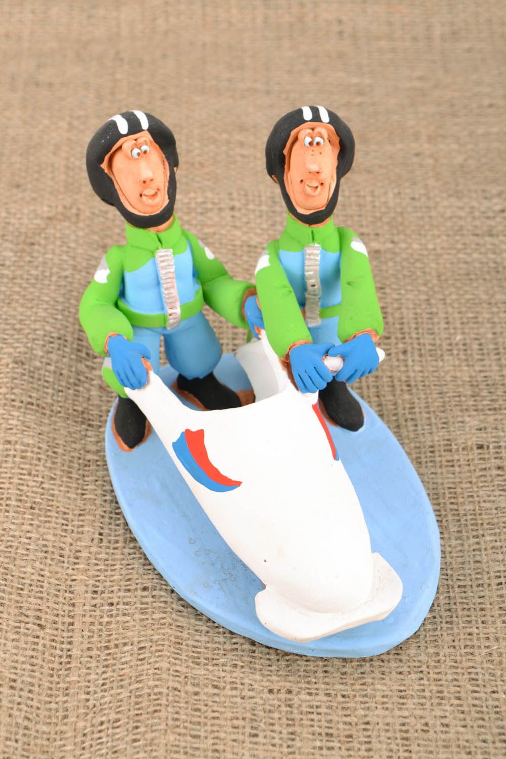 Ceramic figurine Two Bobsleigh Athletes photo 1