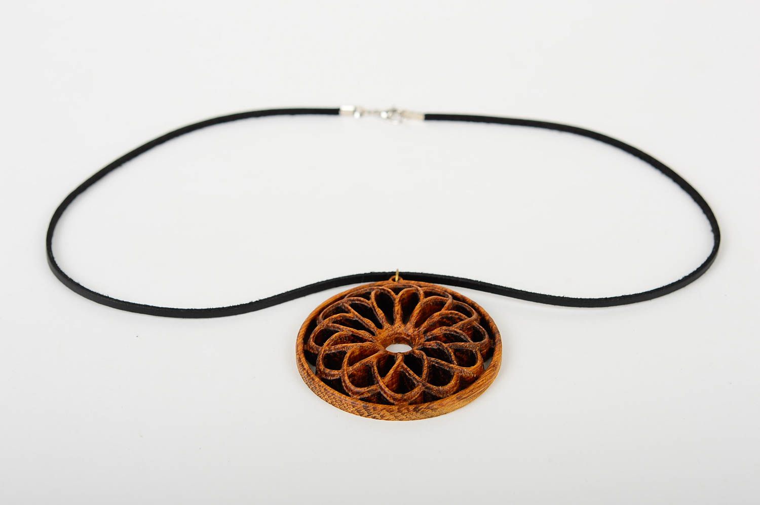 Handmade pendant unusual accessory gift ideas wooden pendant for women photo 4