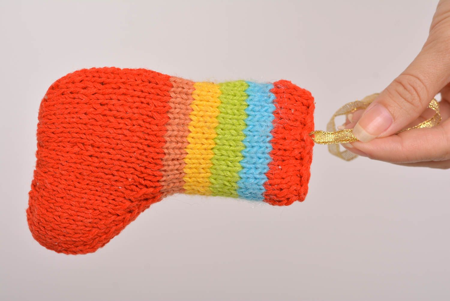 Chaussette Noël Déco fait main Idée déco Noël tricot acrylique crochet photo 3