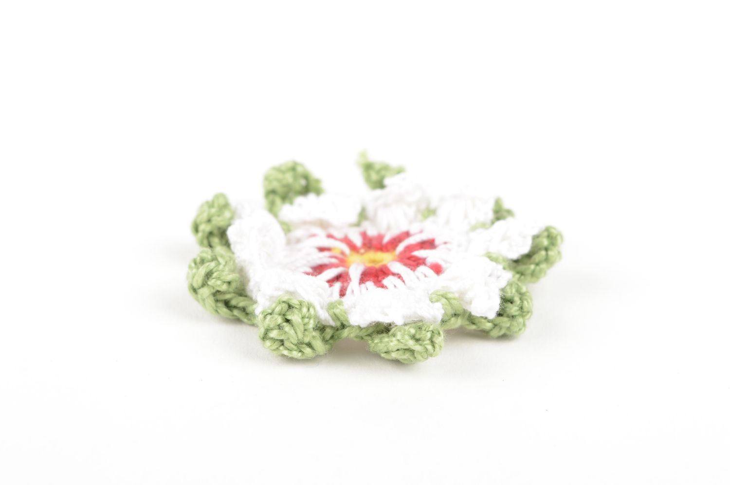 Handmade Haarspange Rohling Broschen Modeschmuck Haarschmuck Blume gehäkelt foto 4