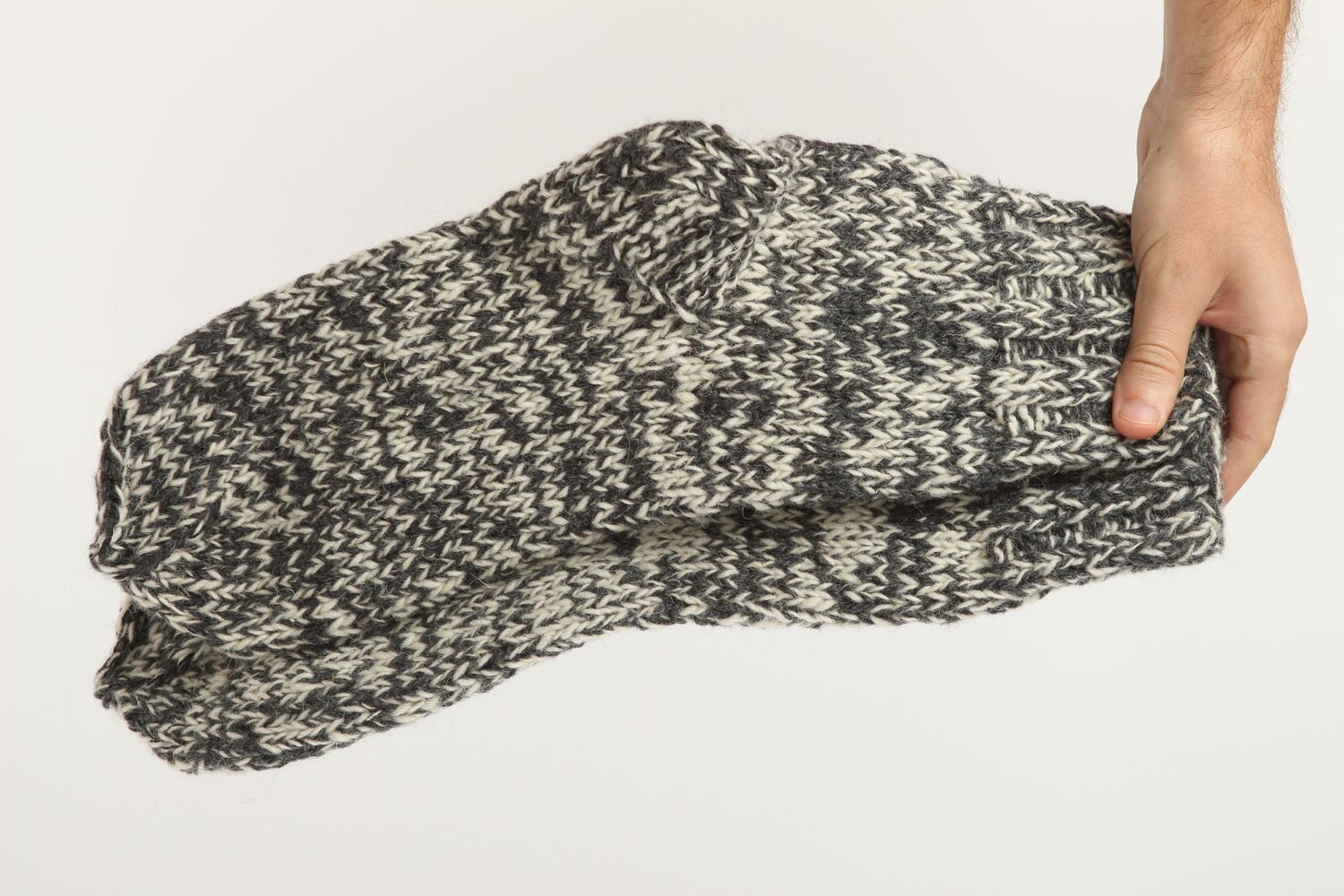 Handmade graue gestrickte Socken Accessoires für Frauen Damen Wollsocken foto 5