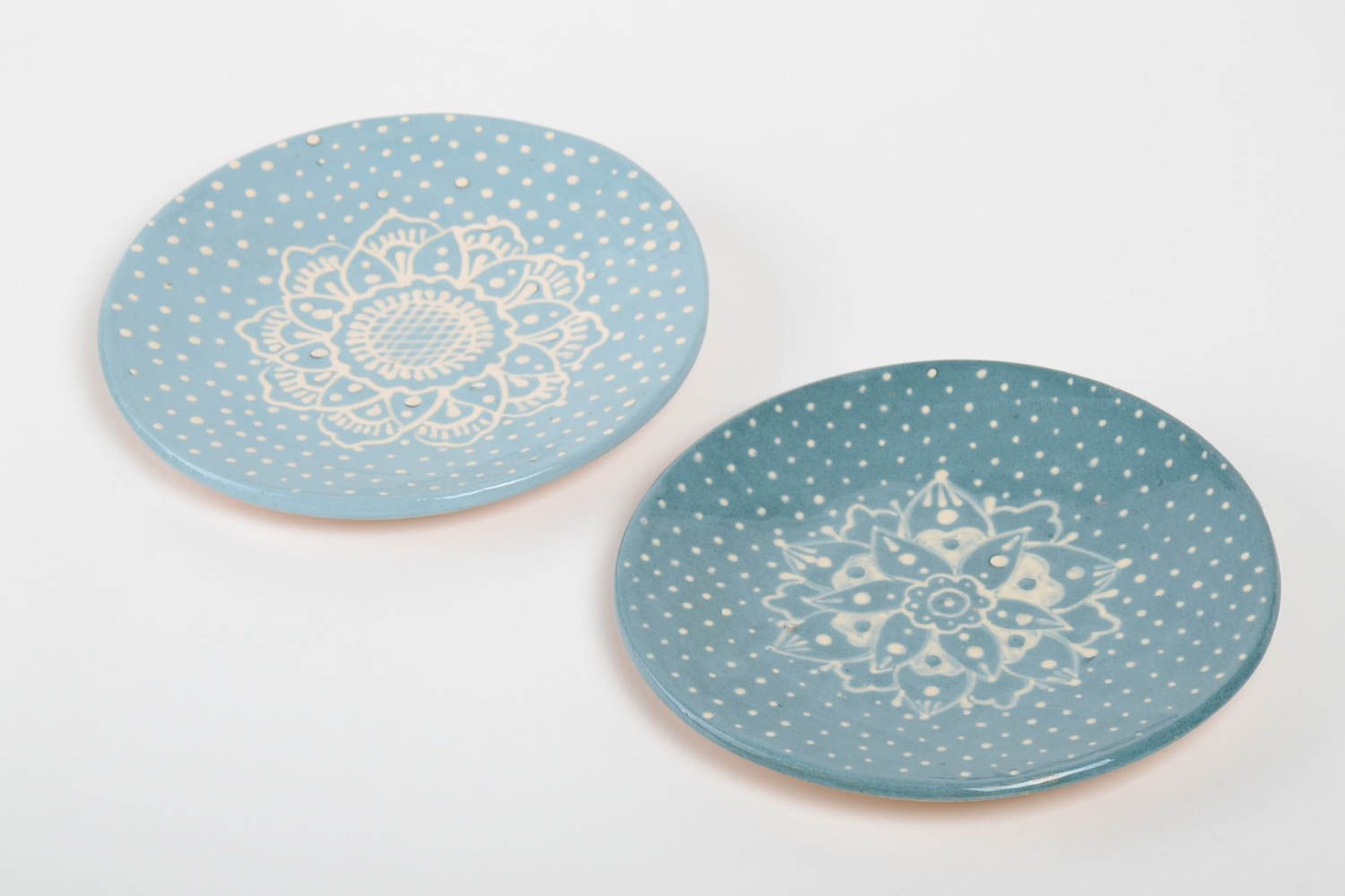 Handmade dinner plates set 2 serving dishes stoneware dinnerware ceramic plates photo 2