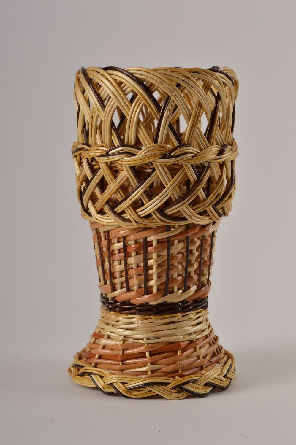 Декоративная ваза хэнд мэйд плетеная ваза из шпона необычная ваза красивая фото 3