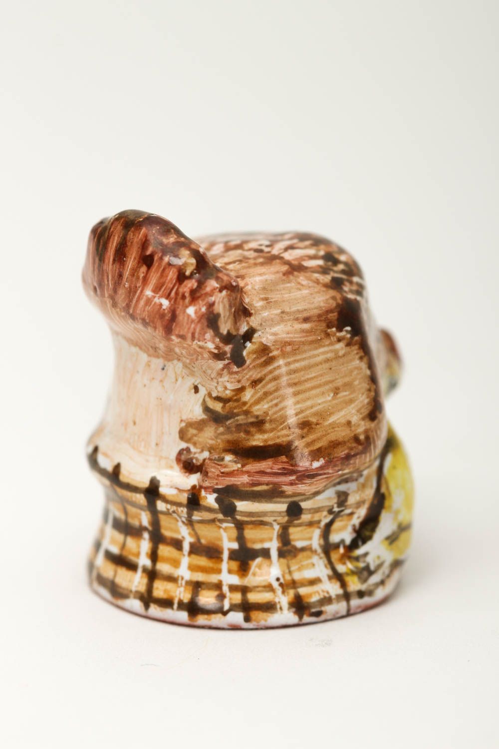 Керамика ручной работы коллекционный наперсток в виде птицы керамическая фигурка фото 3