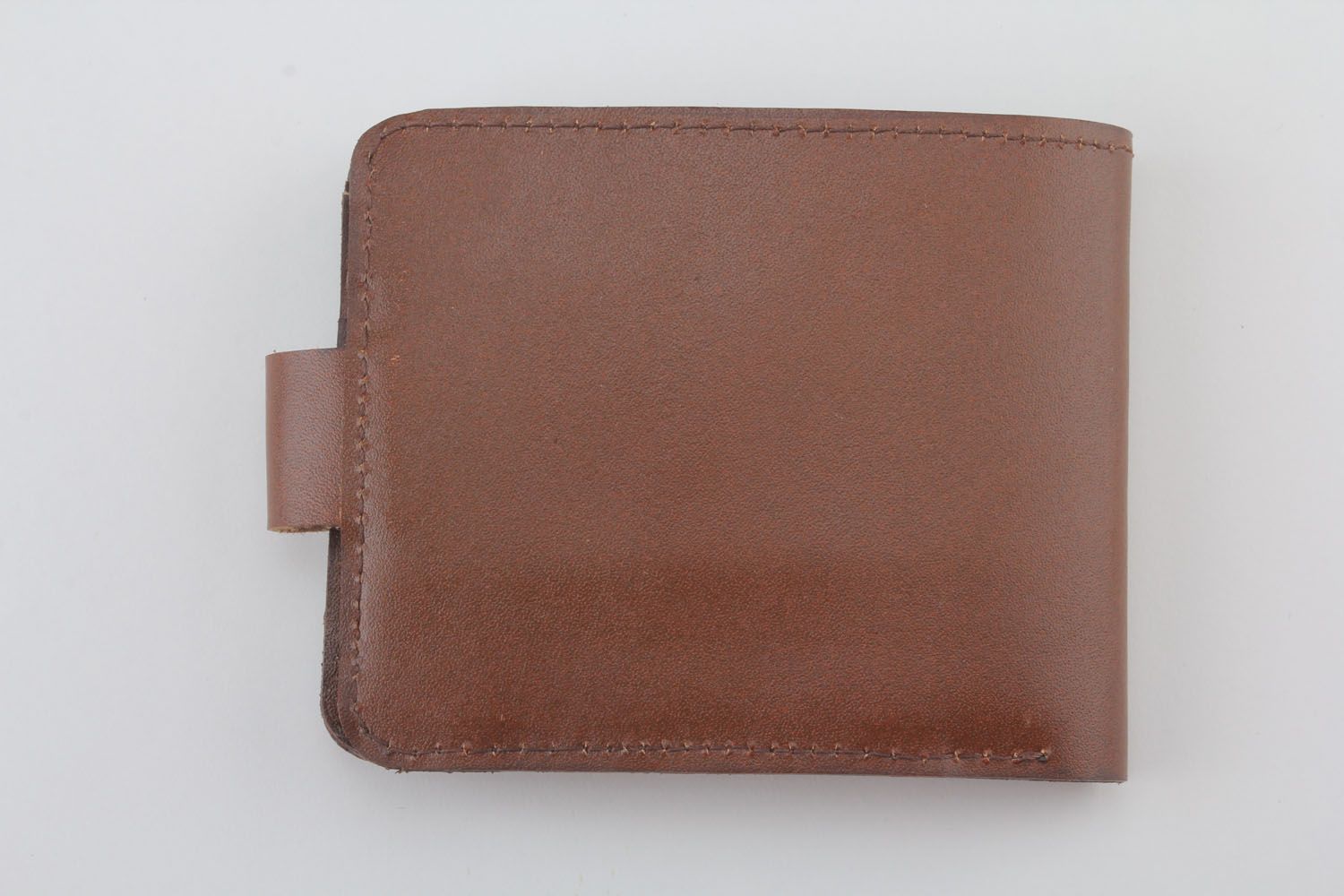 Leder Portemonnaie mit einem Knopf foto 2