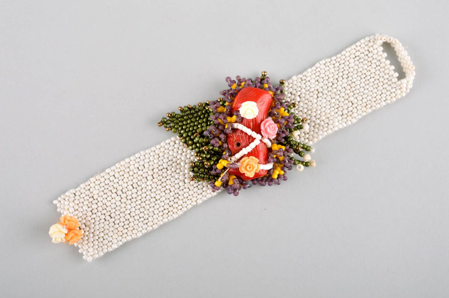 Rocailles Armband handmade Designer Schmuck effektvolles Frauen Accessoire foto 4