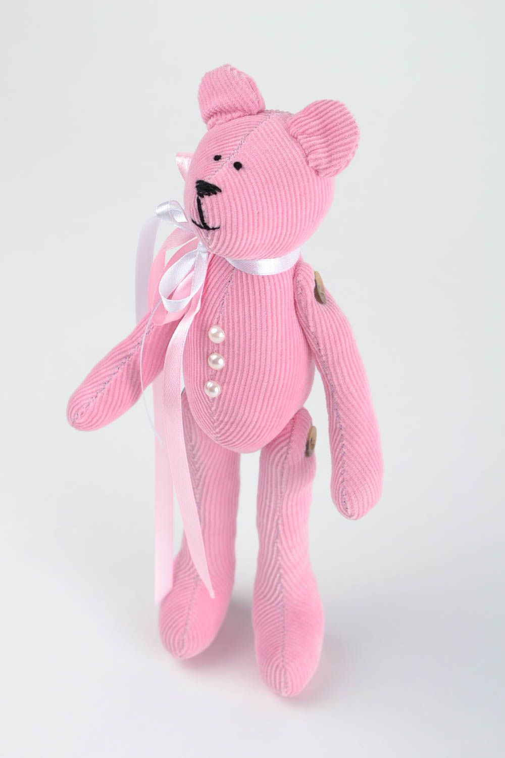 Handgemachtes rosa Kuscheltier Bär aus Velvet Geschenke für Kinder Haus Deko foto 4