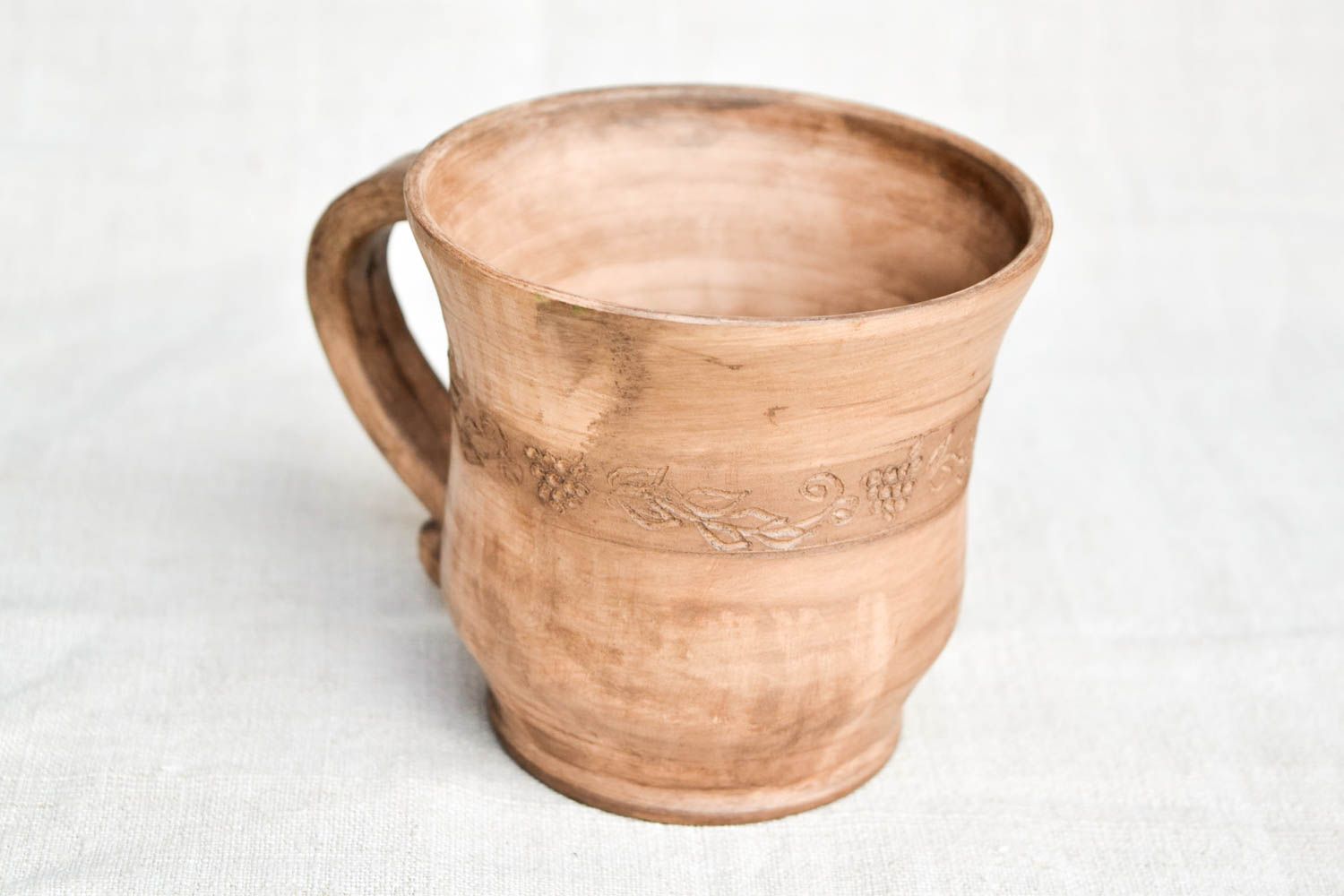 Ton Tasse handgeschaffen Keramik Becher originelles Geschirr aus Ton  foto 5