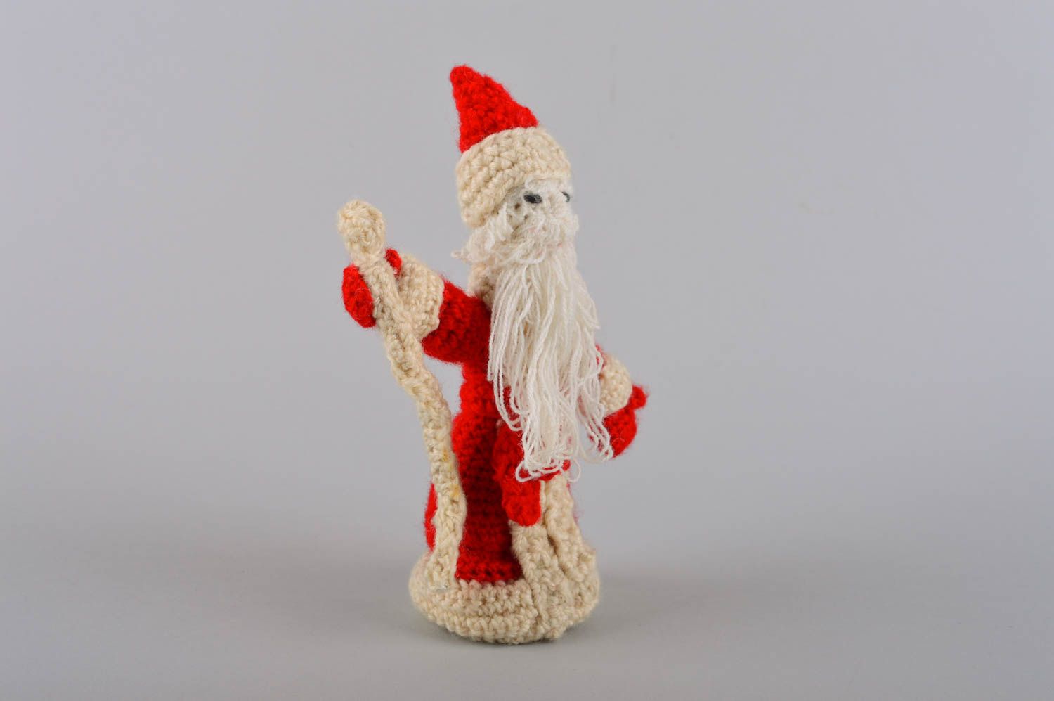 Peluche père Noël Jouet fait main tricoté au crochet Cadeau pour enfant photo 5