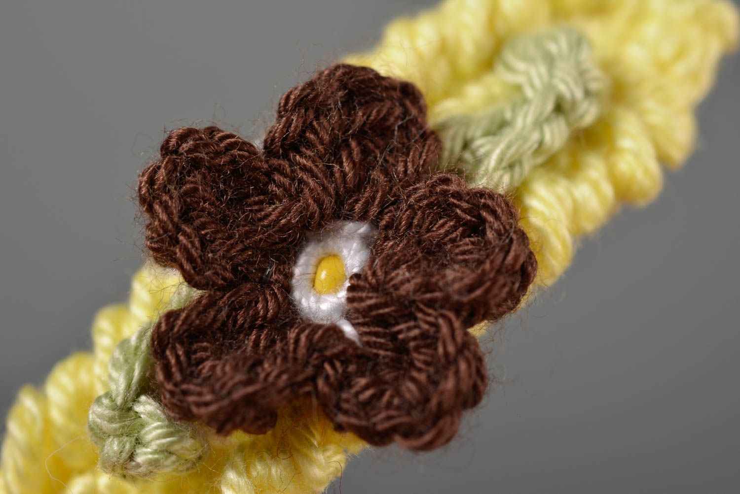 Аксессуар для волос украшение ручной работы изделие крючком заколка с цветком фото 2