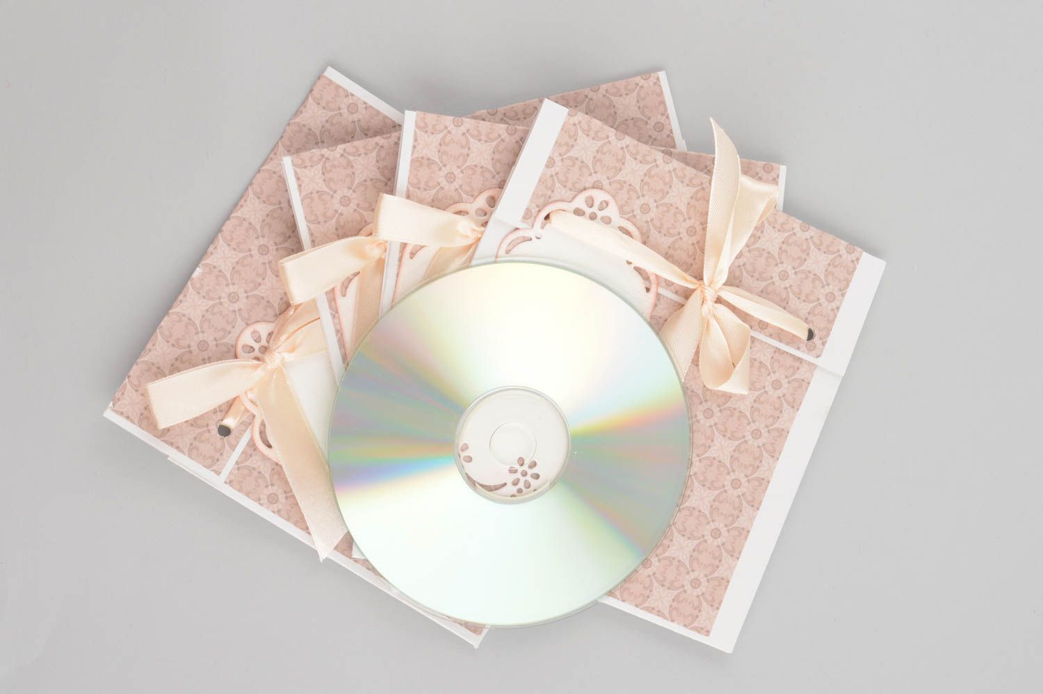 Sobre para CD hecho a mano beige decoración de regalo embalaje decorativo foto 2