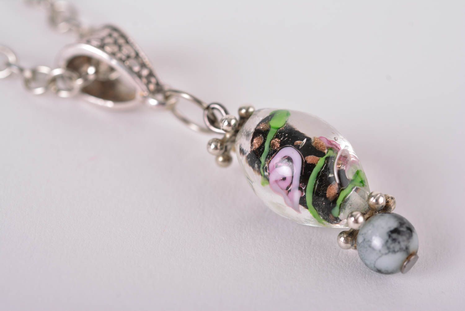 Handmade pendant glass pendant unusual pendant designer accessory elite jewelry photo 4