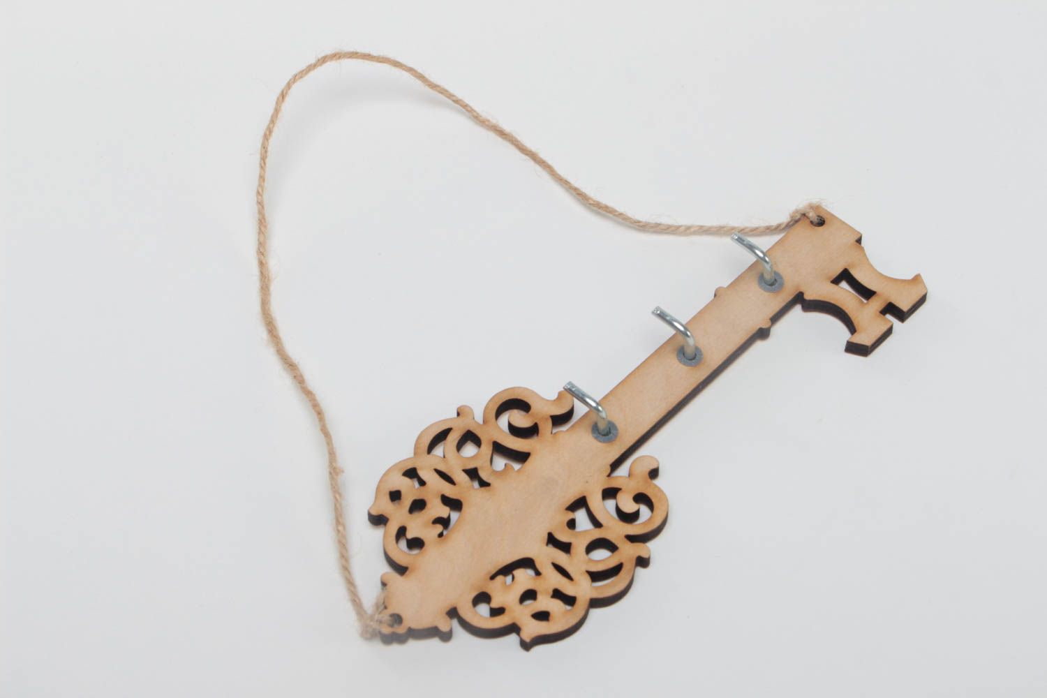 Handmade plywood craft blank for decoration figured key hanger with hooks photo 2