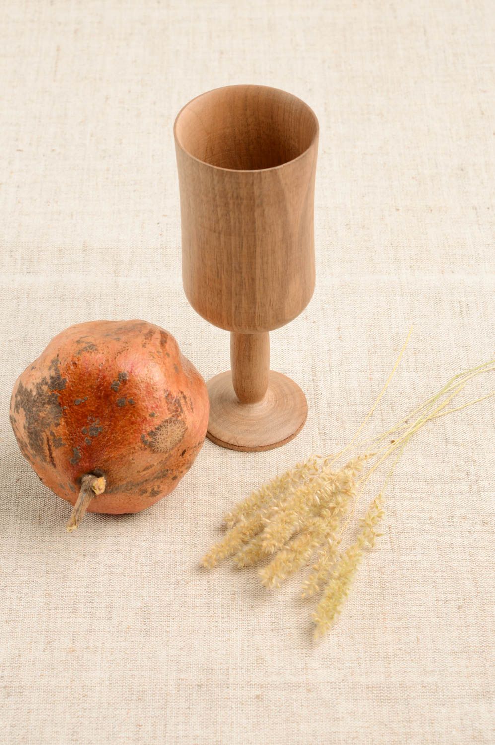 Copa para vino artesanal tallada de madera vajilla moderna regalo original foto 1