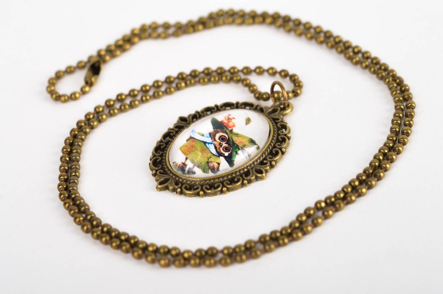 Handmade designer pendant with print stylish jewelry fashion jewelry for girls photo 3