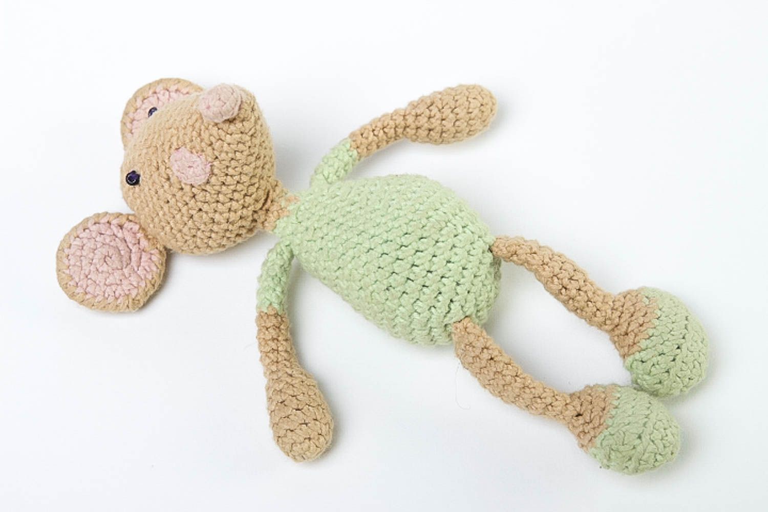 Jouet tricoté Peluche faite main souris acrylique coton crochet Cadeau enfant photo 2