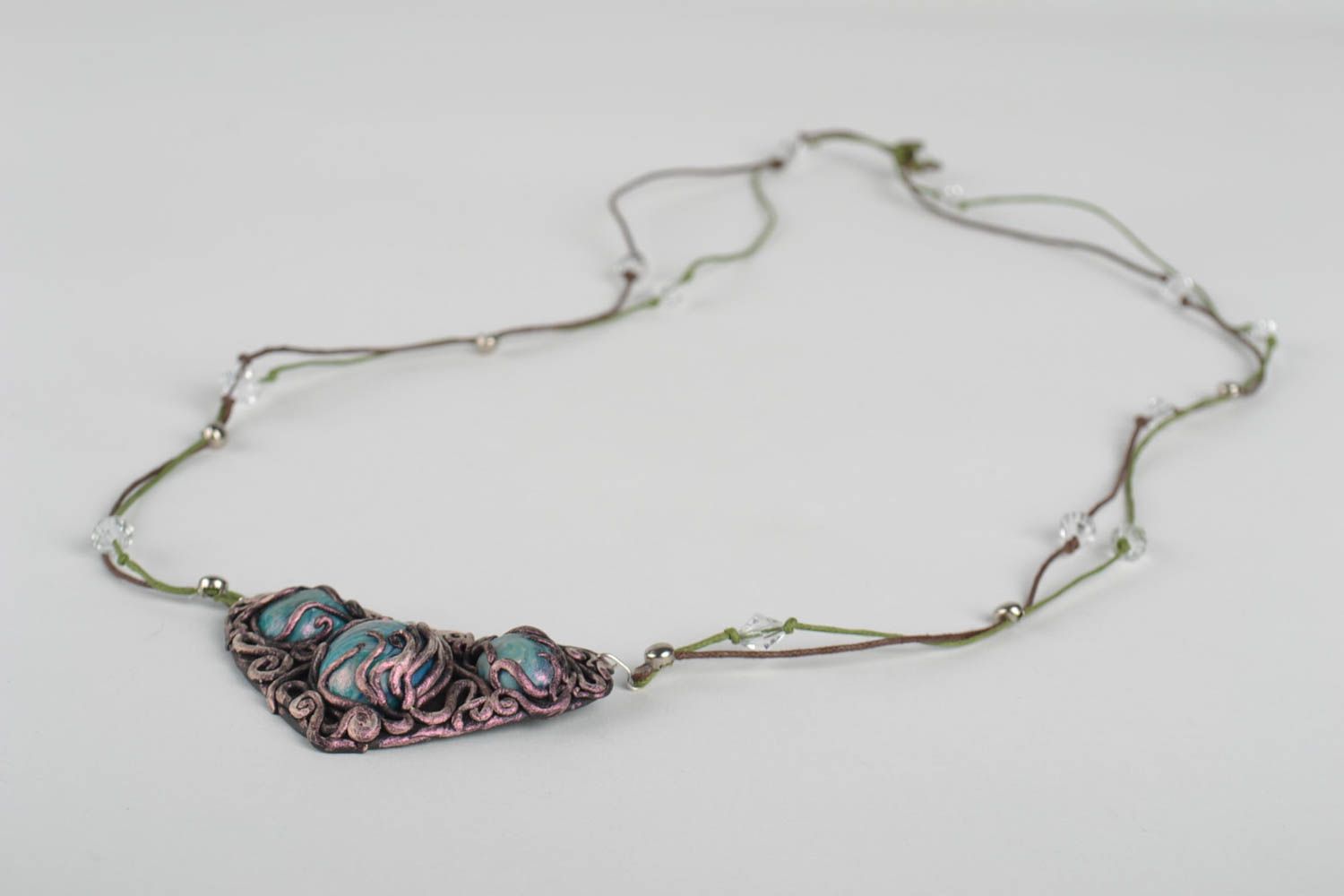 Pendant necklace handmade jewelry charm necklace polymer clay fashion jewelry photo 4