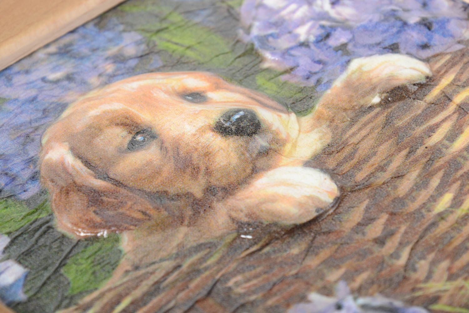 Décoration murale fait main Tableau déco petit chien Objet décoratif Déco maison photo 3