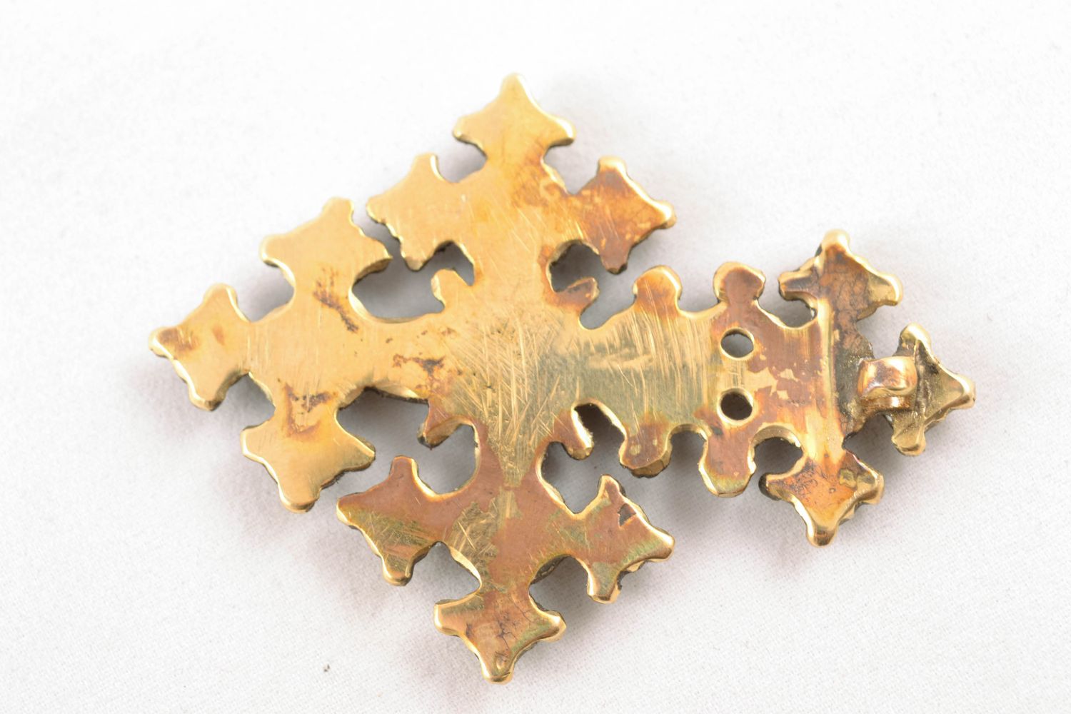 Amuleto zgard fatto a mano a forma di croce di bronza accessorio originale 
 foto 2