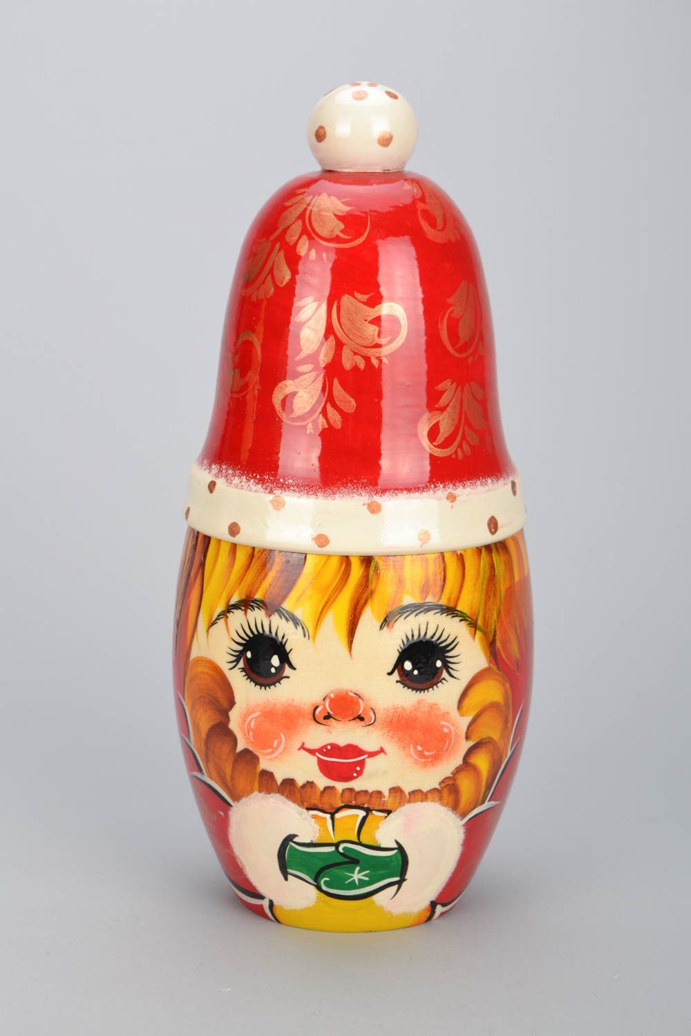 Wooden candy box with Petrikivka painting photo 3