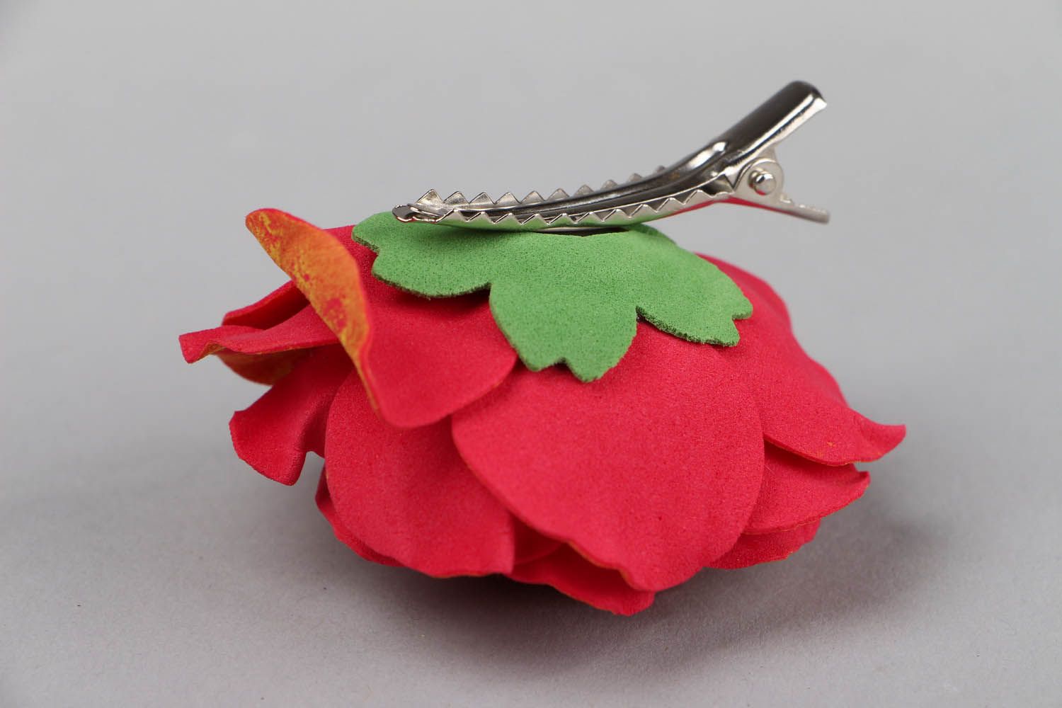 Hair barrette in the shape of a rose photo 3
