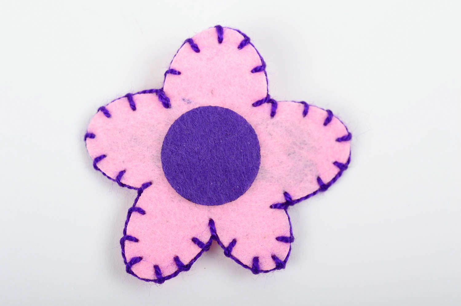 Handmade Haarspange Blume Haarschmuck für Mädchen Accessoire für Haare lila rosa foto 1