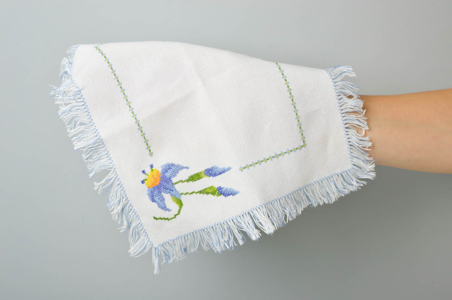 Handmade designer home textile unusual embroidered napkin stylish table decor photo 5