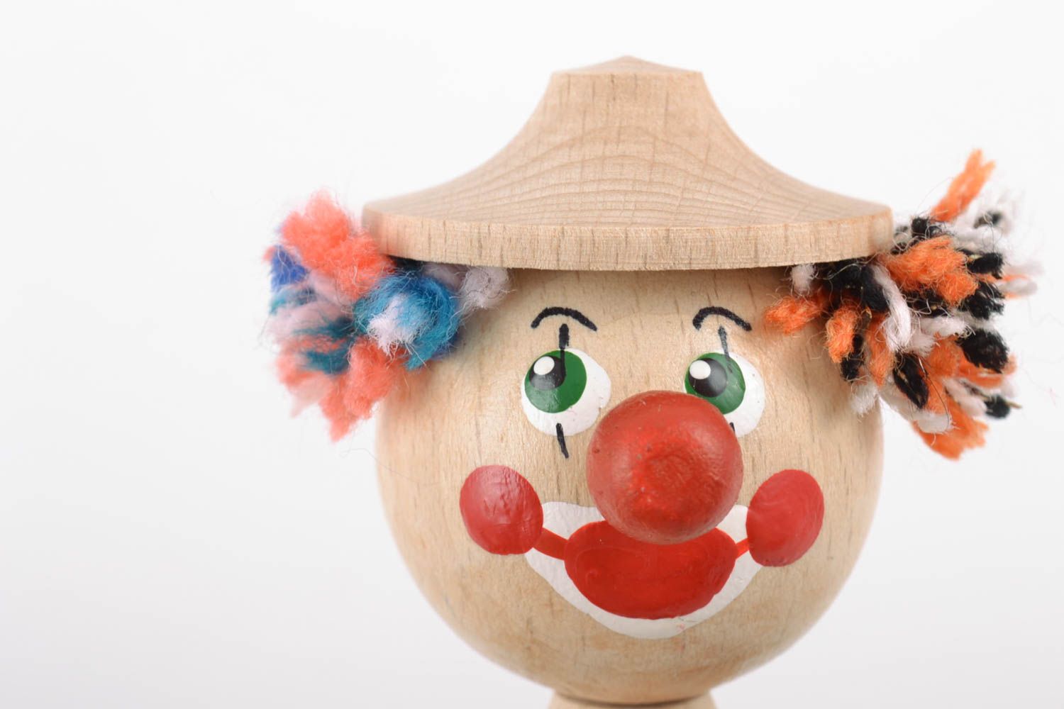Poupées en bois peintes de couleurs faites main 3 pièces Garçon Clown Pinocchio photo 3
