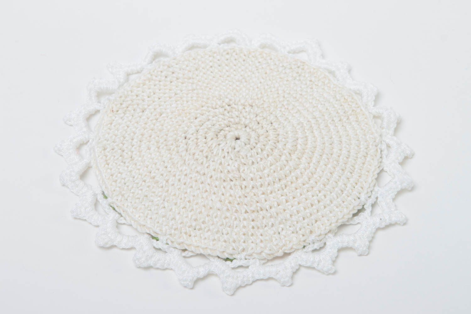 Handmade zarter Topflappen gehäkelt Küchen Textilien Haus Deko mit Blume foto 4