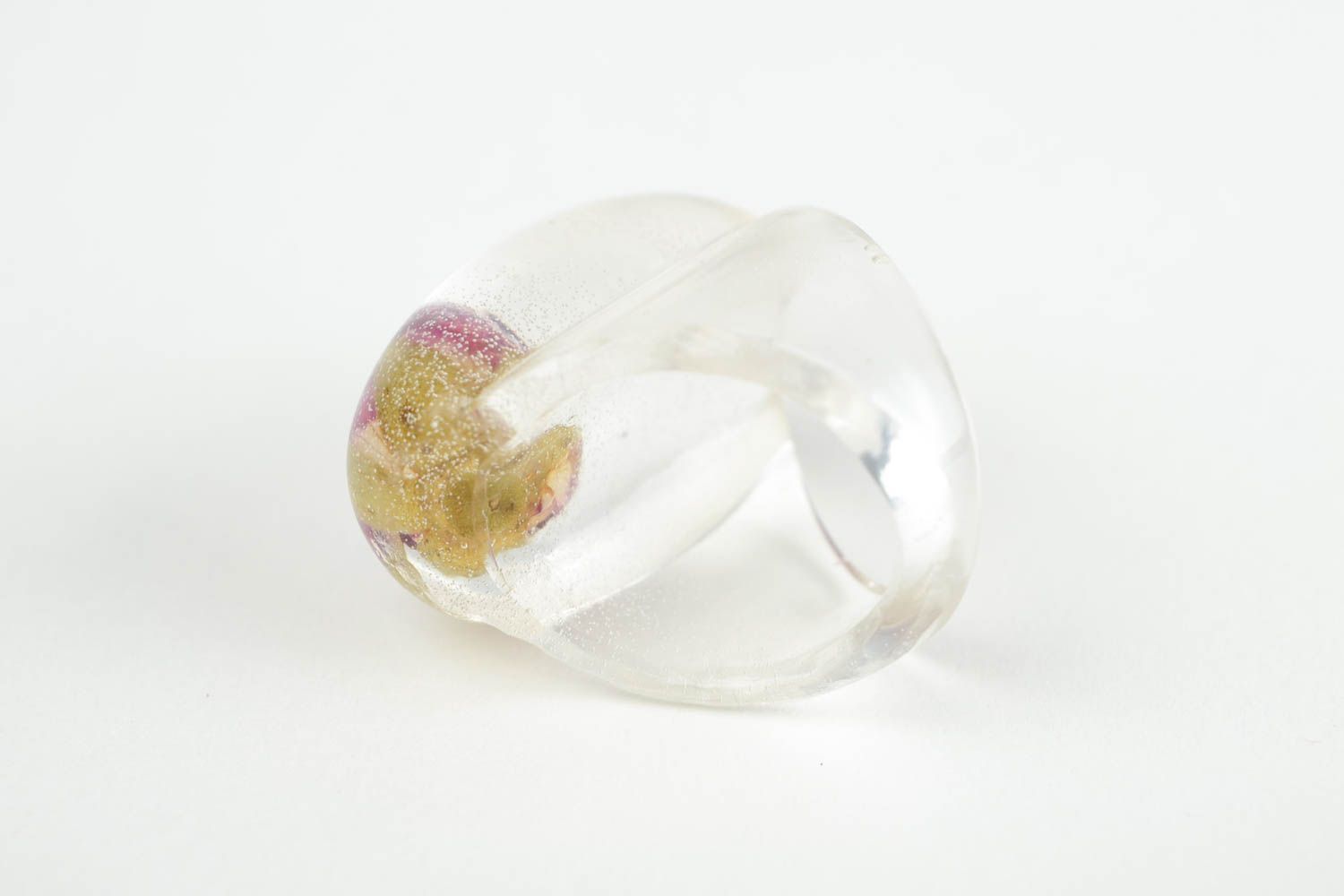 Кольцо ручной работы кольцо из эпоксидной смолы бижутерия кольцо с розой фото 1