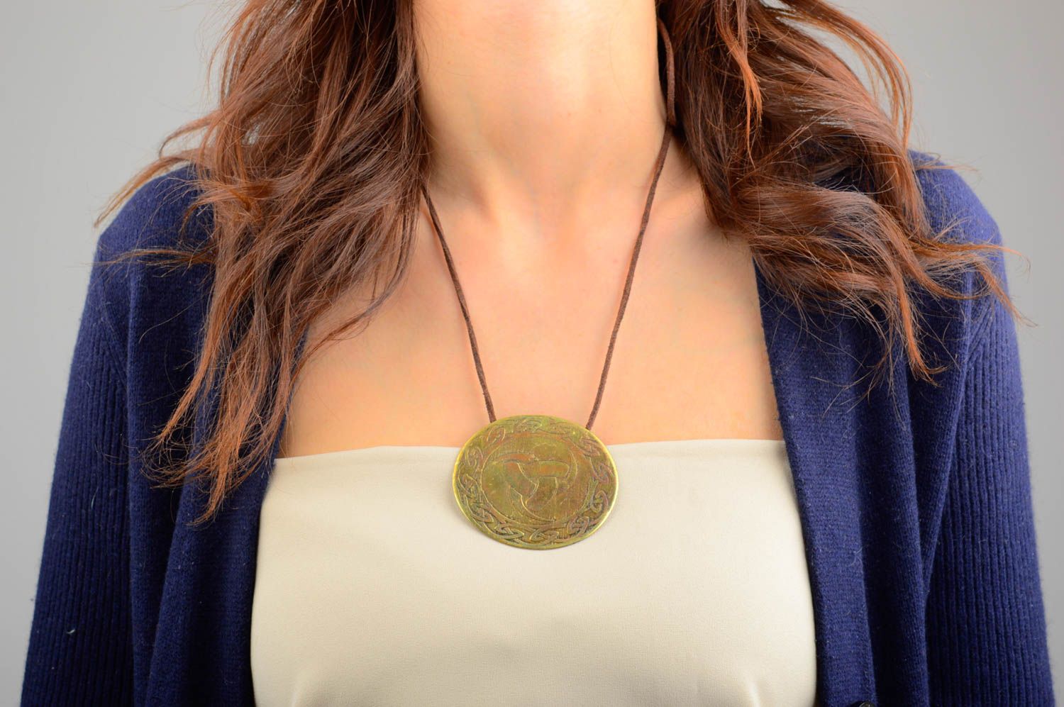 Handmade pendant designer accessory brass jewelry gift ideas metal pendant photo 1