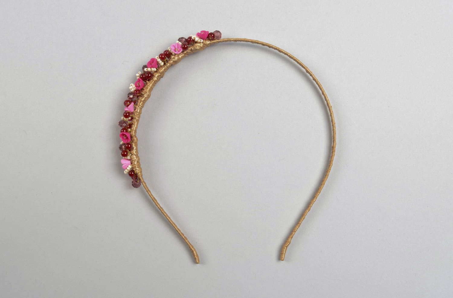 Hair accessory with flowers handmade hairband women accessories design headband  photo 5