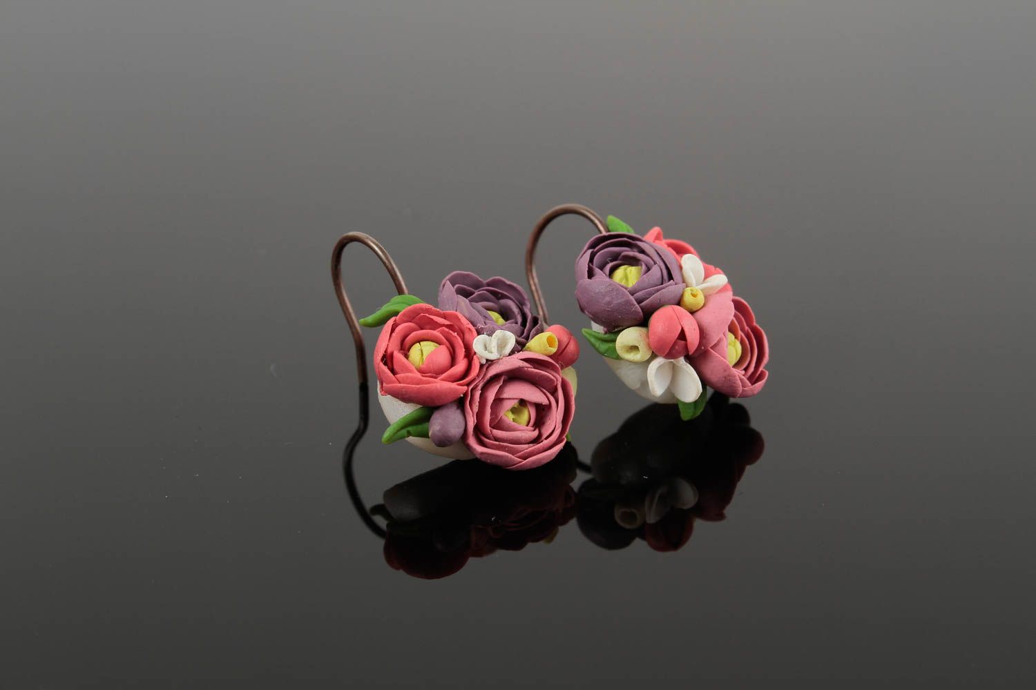 Cute handmade plastic earrings artisan jewelry designs beautiful jewellery photo 2