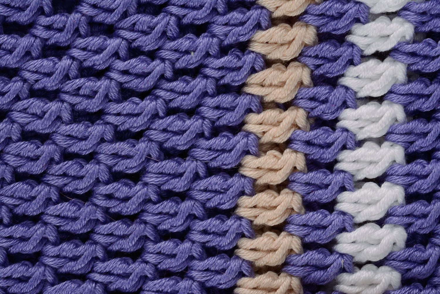 Sac violet tricoté au crochet photo 5