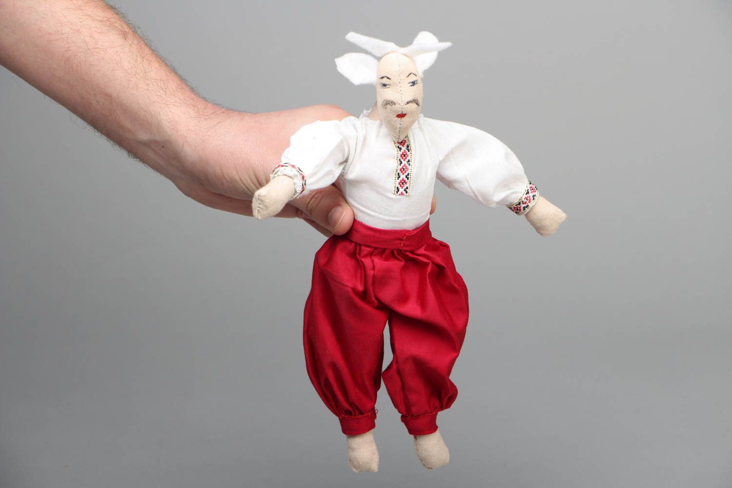 Designer fabric doll in folk suit photo 4