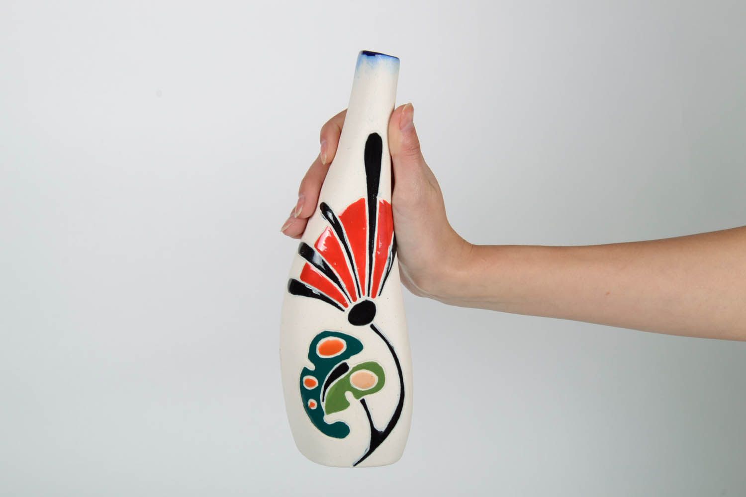 10 inches tall Japanese style ceramic handmade vase 0,75 lb photo 2