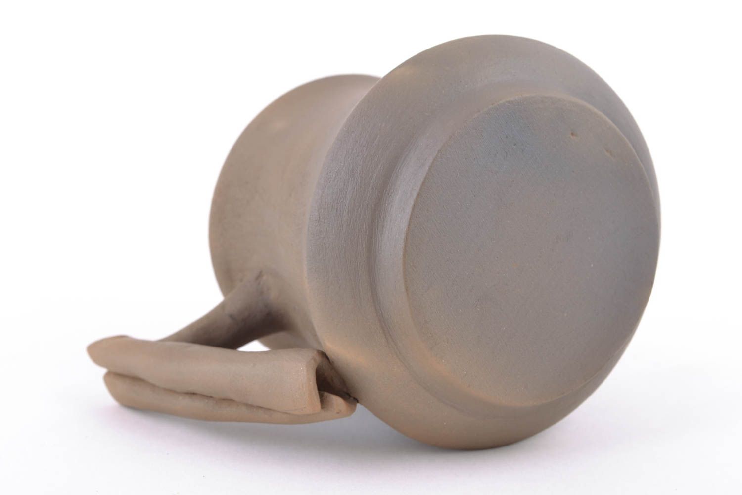 10 oz ceramic handmade creamer pitcher in brown color 0,41 lb photo 4
