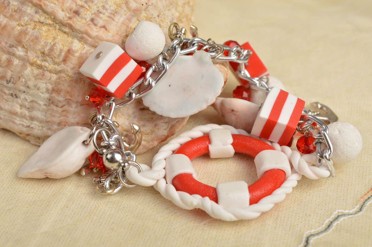 Bracelet with charms handmade summer bracelet polymer clay bracelet for girls photo 2