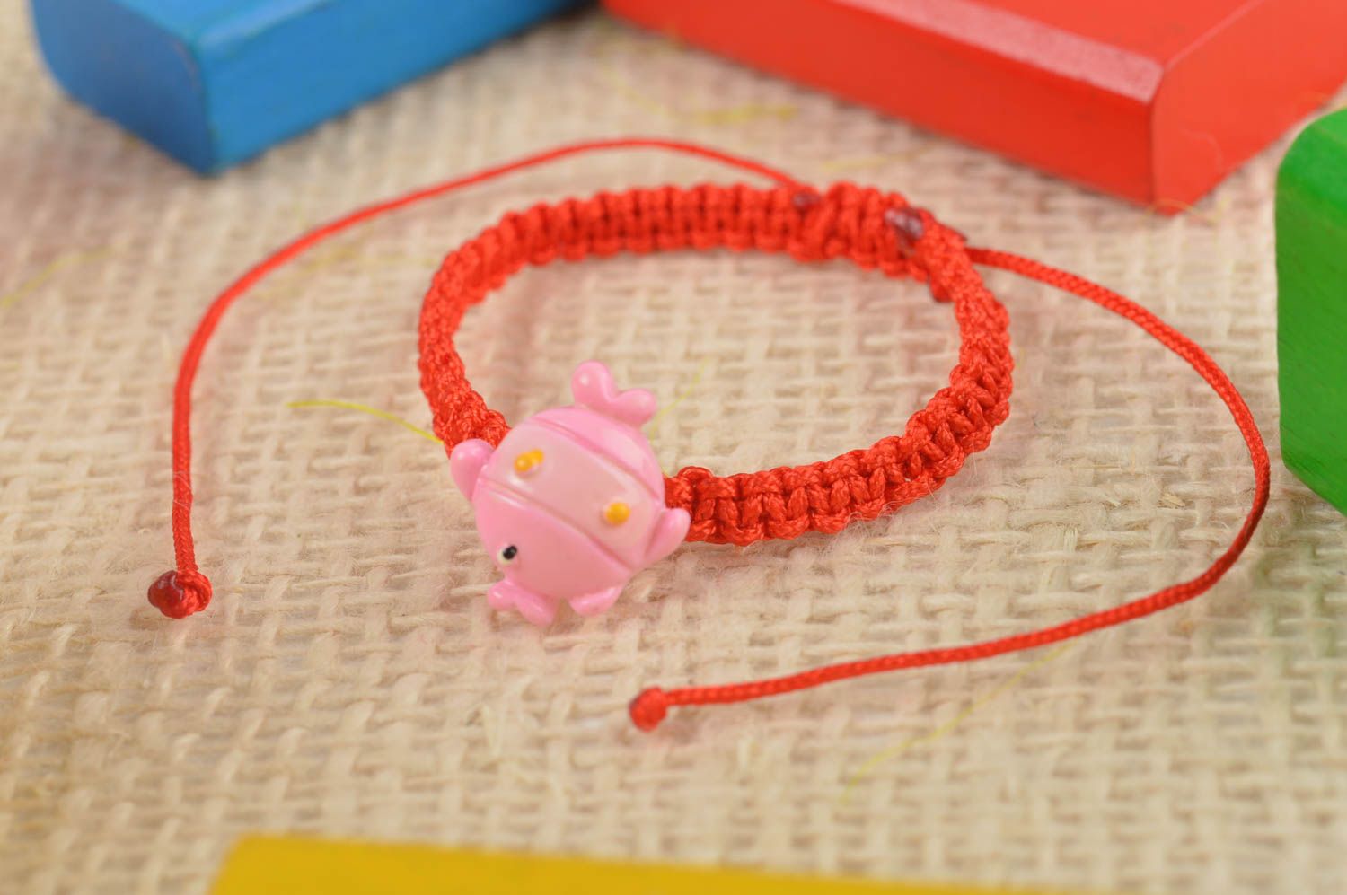 Woven handmade bracelet children stylish accessory unusual bracelet gift photo 1