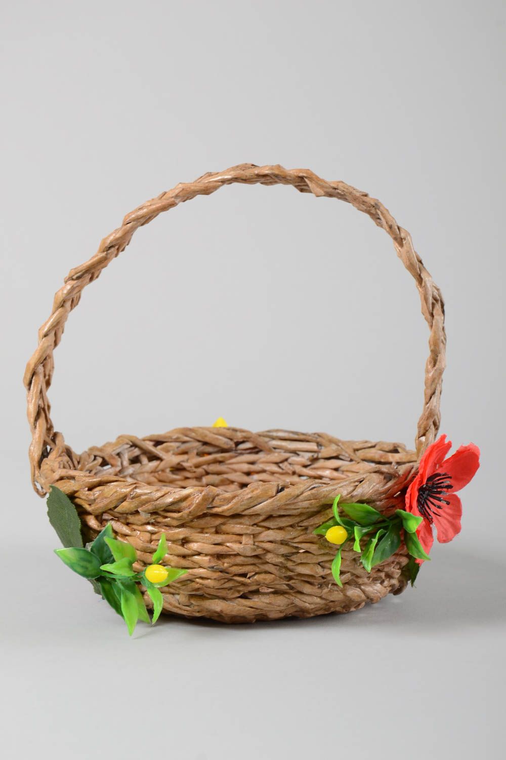 Beautiful handmade paper basket woven basket newspaper craft gift ideas photo 3