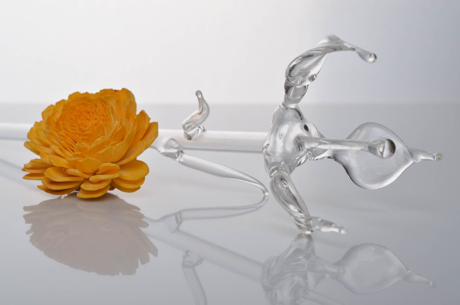 Statuette verre fait main Décoration en verre Déco maison design original Fleur photo 1