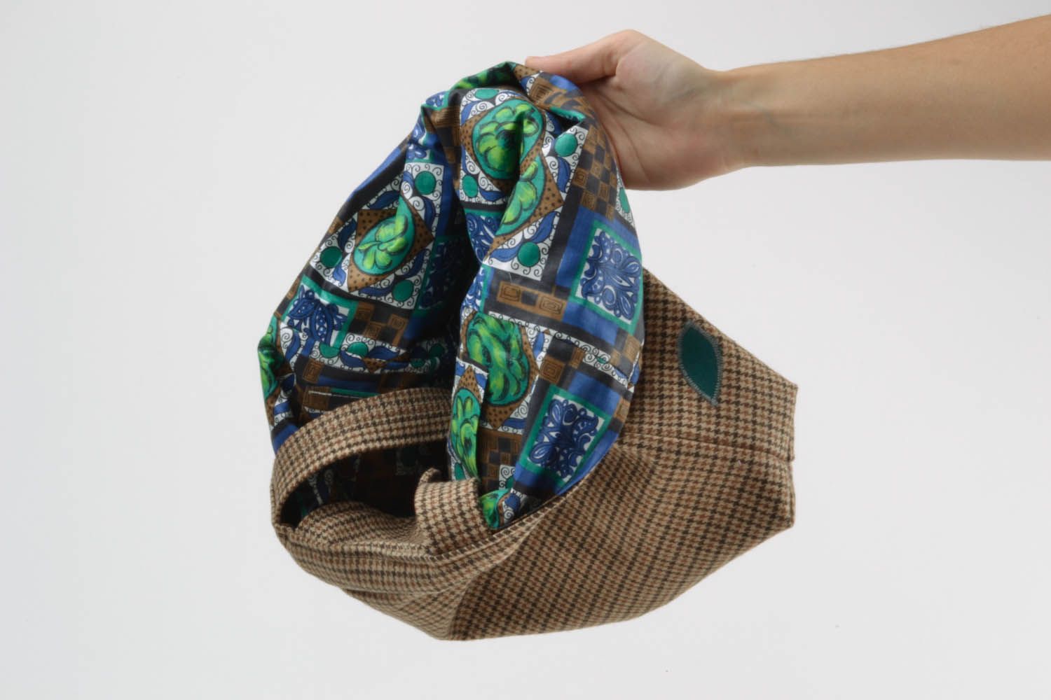 Borsa da donna di cotone fatta a mano eco borsa in tessuto accessori donna foto 3