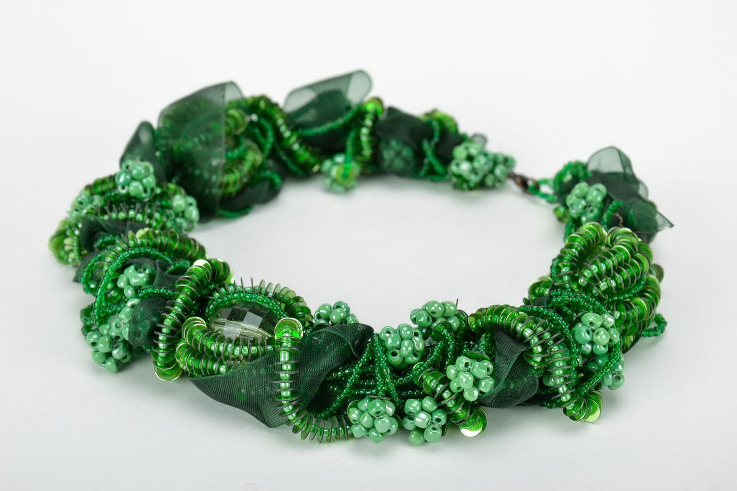 Glass beads with ribbon photo 3