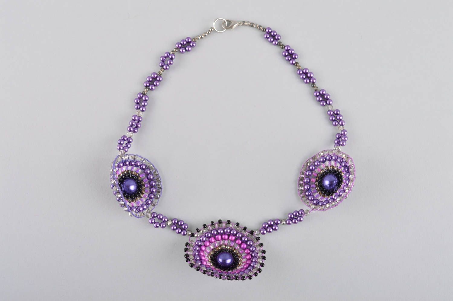 Elegant unusual necklace handmade stylish accessories beautiful jewelry photo 5